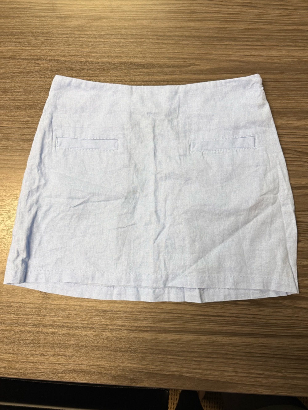 a new day Light Blue Linen Skirt